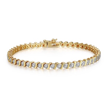 Amazon Essentials Diamond Accent S-Link Swirl Tennis Bracelet, 7.25" (previously Amazon Collection)