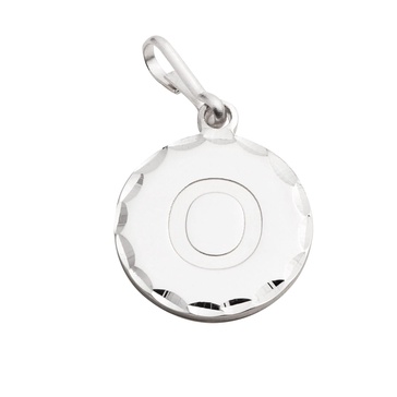 Alex and Ani Initial O Charm, O, Sterling Silver, Silver O, Charm Size 0.51 inch Width by 0.51 inch Height