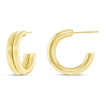 Amazon Essentials 20mm Polished Double Row C Hoop