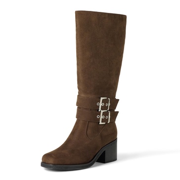 The Drop Women's Sage Tall Biker Boot with Buckles
