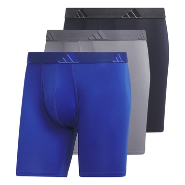 adidas Men's Microfiber Boxer Brief Underwear, performance athletic fit (3-pack)