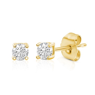 Amazon Essentials 0.25 to 1 Carat IGI Certified Solitaire Lab Grown Diamond Stud Earrings for Women in 14k Gold - 4 Prong Round Cut (G-H Color, VS1-VS2 Clarity) - Gold Stud Earrings - Stud Earrings for Women