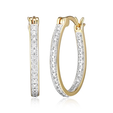 Amazon Essentials Diamond Accent Hoop Earrings (previously Amazon Collection)
