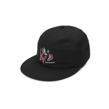 Volcom Women's Stone Wonder Adjustable Back Strap Dad Hat, Black Out, One Size