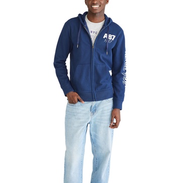 AEROPOSTALE Men's Aero Logo Full Zip Hoodie-Left Chest