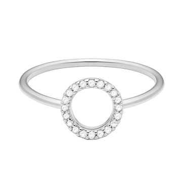 Amazon Essentials 1/10th CT TW Diamond Geometric Circle Ring in Sterling Silver (previously Amazon Collection)