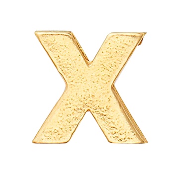 Alex and Ani Initial X Gold Slider Charm, Create Your Own, Initial X Charm, 14kt Gold Plated, Gold, Charm Size 0.28 inch Width by 0.28 inch Height