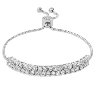 Amazon Essentials Crystal Double Row Adjustable Bracelet
