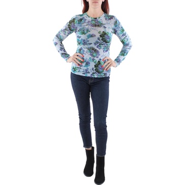 BCBGMAXAZRIA Women's Fitted Top Long Sleeve Crew Neck Knit Shirt