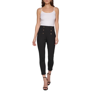 DKNY Women's Slim Fit Metallic Detail Pant
