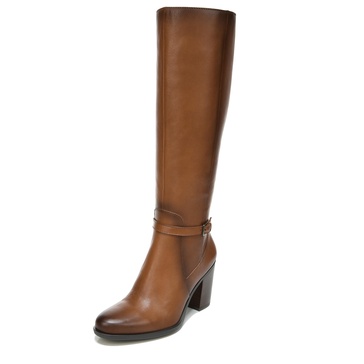 kalina womens leather block heel knee-high boots