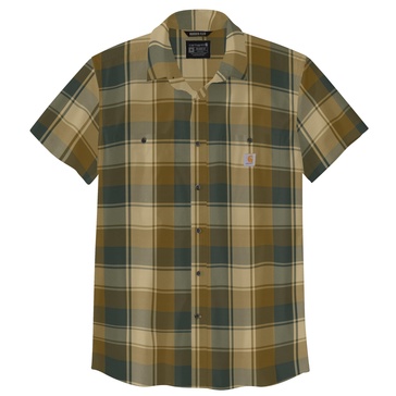 Carhartt mens Rugged Flex Relaxed Fit Lightweight Short-sleeve Plaid Shirt