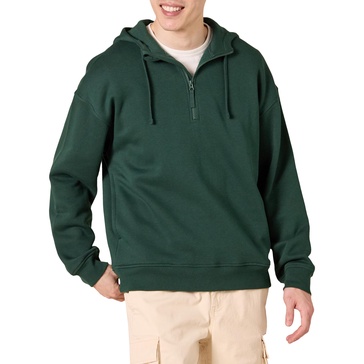 Amazon Essentials Men's Quarter-Zip Oversized-Fit Hoodie Sweatshirt