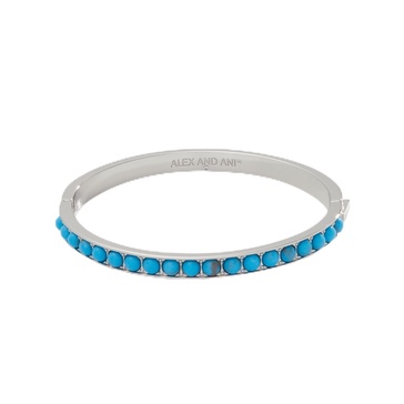 Alex and Ani Gemstone Hinge Bangle, Reconstituted Turquoise