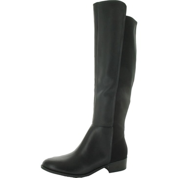 nayli 3 womens mixed media block heel knee-high boots
