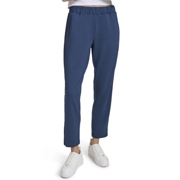 Andrew Marc Women's Satin Taping Slim Scuba Bottoms