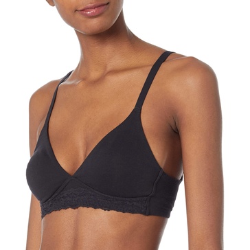 Amazon Essentials Women's Cotton and Lace Unlined Bralette