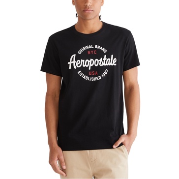 AEROPOSTALE Men's Circle Script Short Sleeve Tee