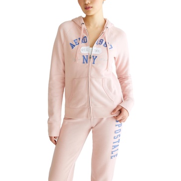 AEROPOSTALE Women's Aero Logo Full Zip Hoodie- Arches- Aero 1987 New York
