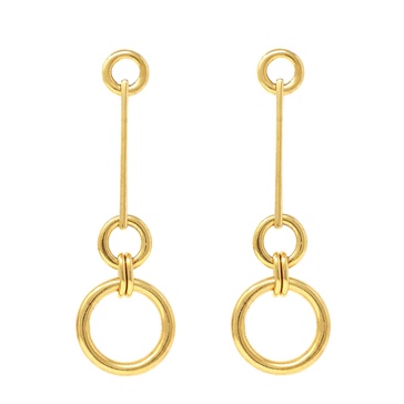Ben-Amun Bohemian Chain Link Tear Drop Post 24k Gold Plated Earrings