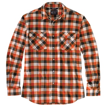 Carhartt Men's Rugged Flex Relaxed Fit Midweight Long-Sleeve Snap-Front Plaid Shirt