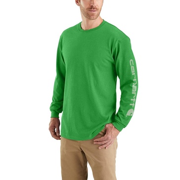 Carhartt Men's Loose Fit Heavyweight Long-Sleeve Logo Sleeve Graphic T-Shirt Closeout