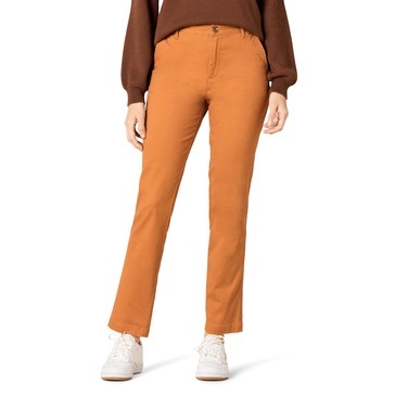 Amazon Essentials Women's High-Rise Slim-Fit Full-Length Straight-Leg Khaki Pant