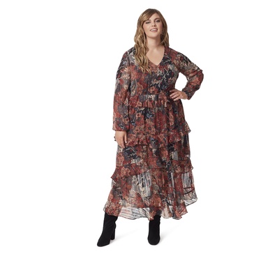 Jessica Simpson Womens Bianca Printed Maxi Dress