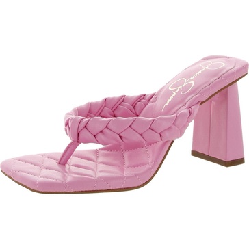 Jessica Simpson Zaliye Women's Faux Leather Block Heel Slide Sandals