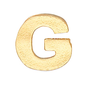 Alex and Ani Initial G Gold Slider Charm, Create Your Own, Initial G Charm, 14kt Gold Plated, Gold, Charm Size 0.28 inch Width by 0.29 inch Height