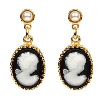 Ben-Amun Jewelry 24k Gold Plated Cameo Victorian Statement Earring Collection