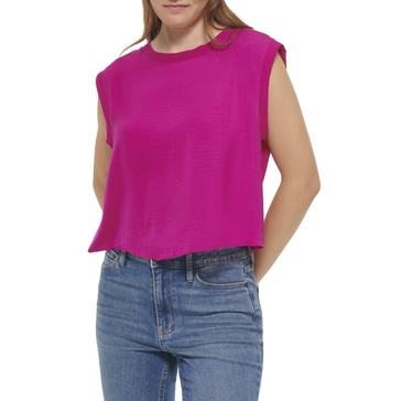 Calvin Klein Women's Sleeveless Blouse with Inverted Pleat (Standard and Plus)
