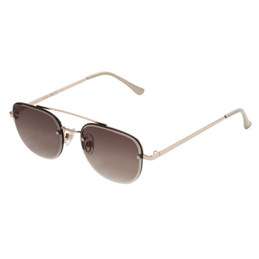 French Connection Women's Lula Sunglasses Navigator, Gold, 53mm