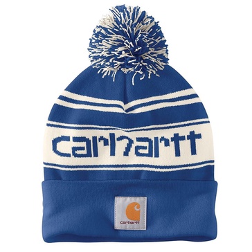 Carhartt Men's Knit PomPom Cuffed Logo Beanie