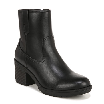 Dr. Scholl's Shoes Womens Pearl Mid Calf Block Heel Boot Black Smooth 6.5 M