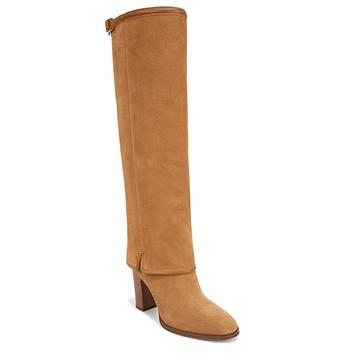 Franco Sarto Womens Informa West Tall Heeled Boot Camel Brown Suede 9.5 M