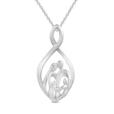 Amazon Essentials Sterling Silver Family Infinity Pendant Necklace, 18", (previously Amazon Collection)