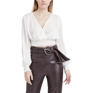 BCBGeneration Women's Long Sleeve Wrap Style Crop Top