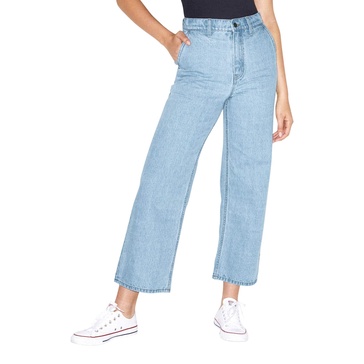 American Apparel Women's Crop Wide Leg Jean