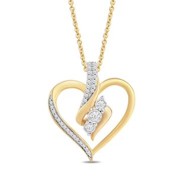 Amazon Essentials Diamond 3 Stone Pendant Necklace (1/4 cttw), 18" (previously Amazon Collection)