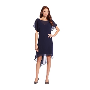 Adrianna Papell Women's Chiffon Overlay Draped Dress