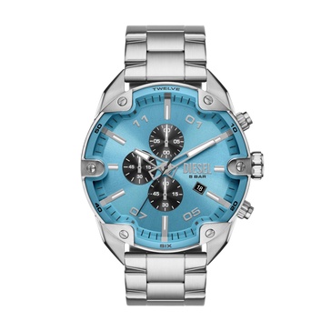 Diesel Spiked Men's Watch, Chronograph Watch with Stainless Steel Bracelet or Genuine Leather Band