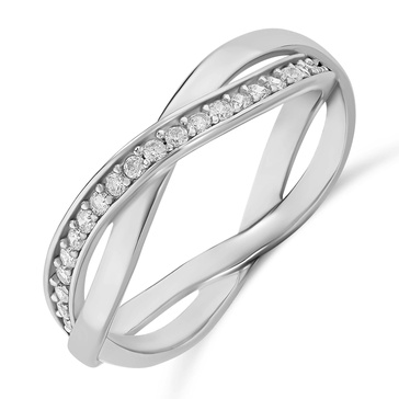 Amazon Essentials Braided Polished CZ Ring Band