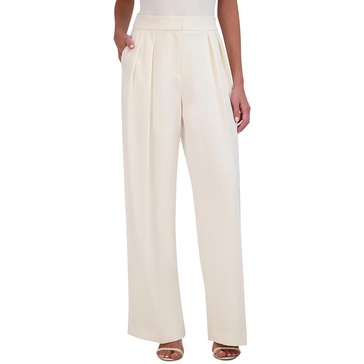 BCBGMAXAZRIA Women's High Waisted Wide Leg Pant Front Pleats Functional Pockets Trouser