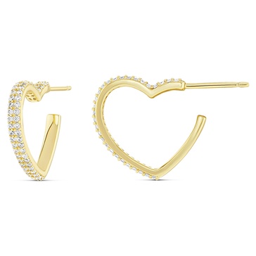 Amazon Essentials Clay Crystal 20mm Heart Hoop Earring