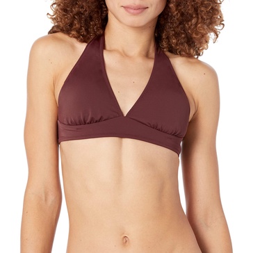 Amazon Essentials Women's Light-Support Tie Halter Bikini Swimsuit Top (Available in Plus Size)