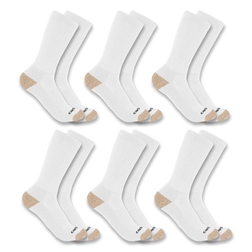 Carhartt Men's Midweight Synthetic Blend Crew Sock 6 Pack