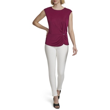 Calvin Klein Women's Sleeveless Knit Blouse with Hardware