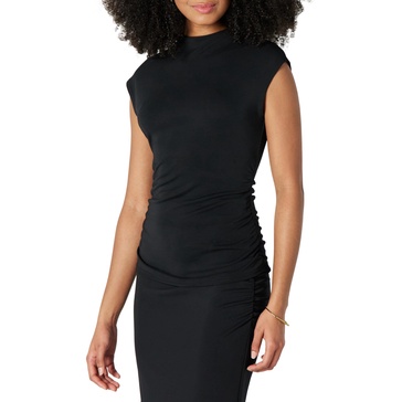 Amazon Essentials Women's Slim-Fit Extended-Sleeve Ruched Matte Jersey Top
