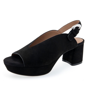 Aerosoles Women's Cornelia Heeled Sandal, Black Suede, 8